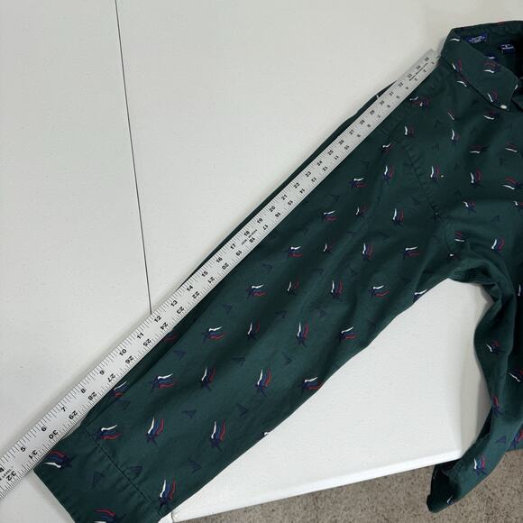 Vintage Stars & Stripes Mens Shirt XL Green Flag Print Western Patriotic Cowboy - Picture 4 of 12